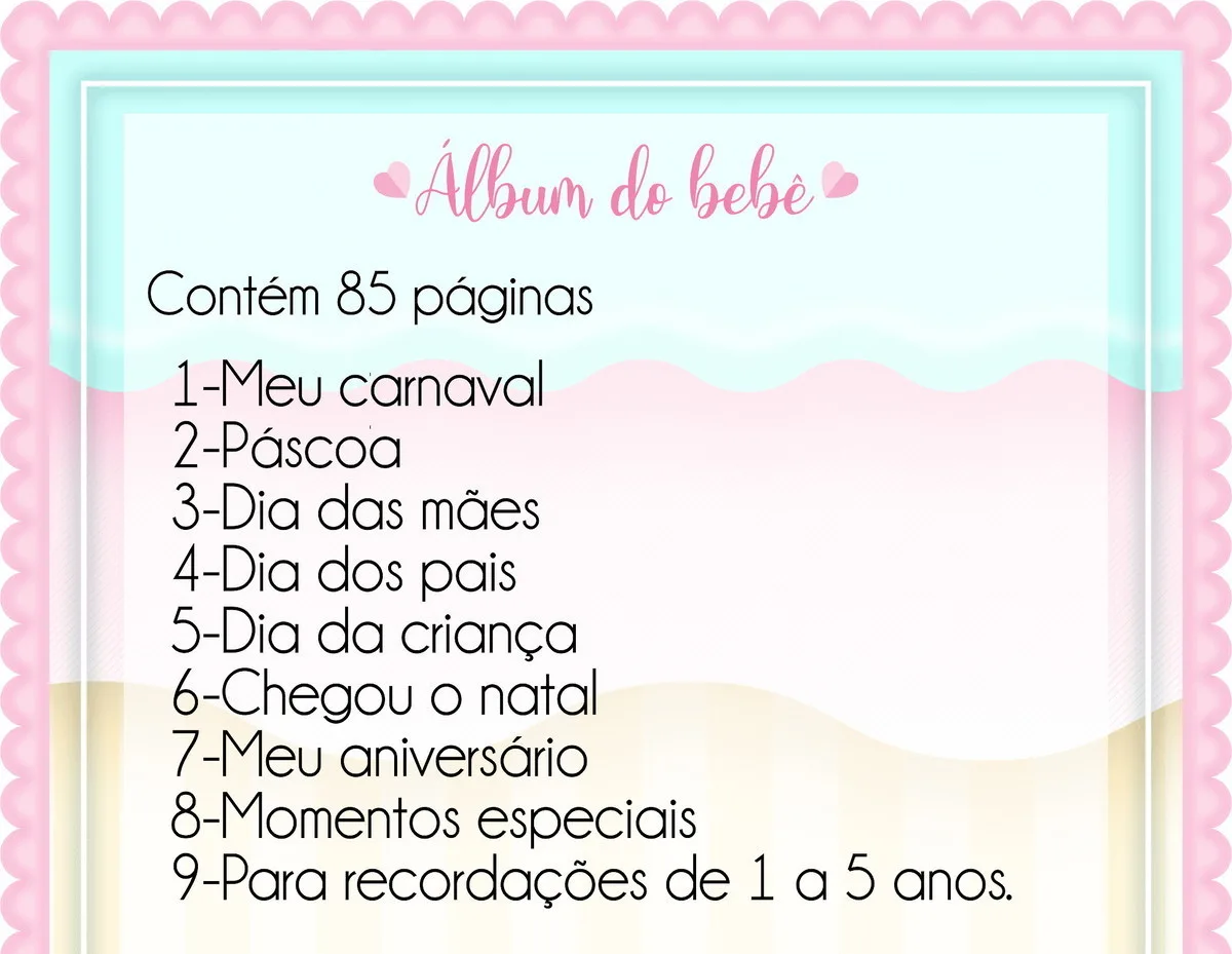 Álbum do Bebê Baby Urso Menino - Arquivo Digital - Imagem 2