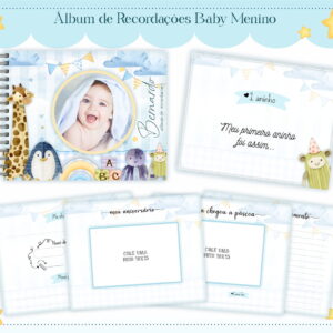 album do bebe menino digital para imprimir e personalizar