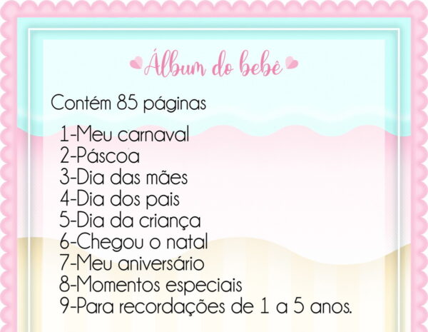 Álbum do Bebê Safari Menino - Arquivo Digital