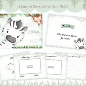 Álbum do Bebê Safari Menino - Arquivo Digital 4 Álbum do Bebê Safari Menino - Arquivo Digital