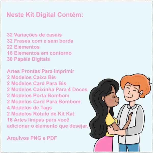 Amor em Pixels: Kit Dia dos Namorados Edição PNG