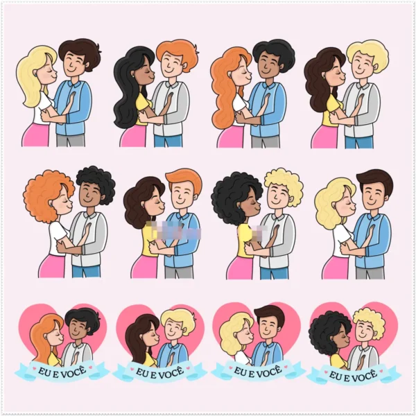 Amor em Pixels: Kit Dia dos Namorados Edição PNG