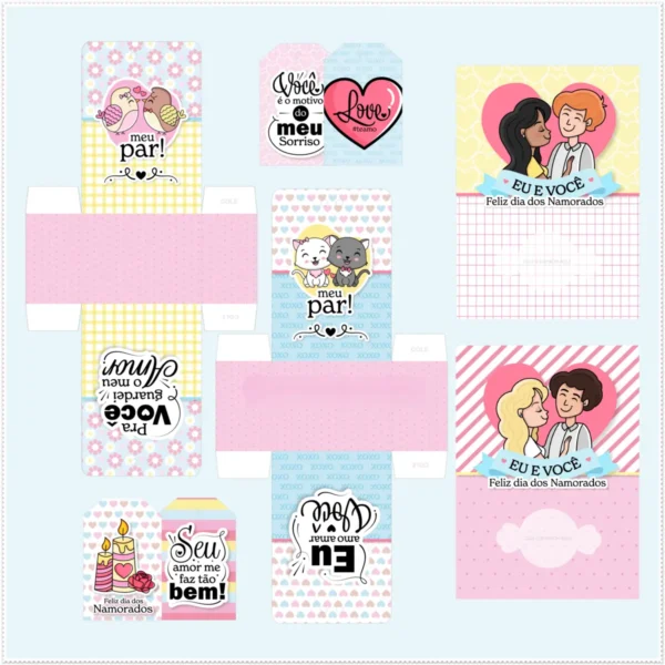 Amor em Pixels: Kit Dia dos Namorados Edição PNG