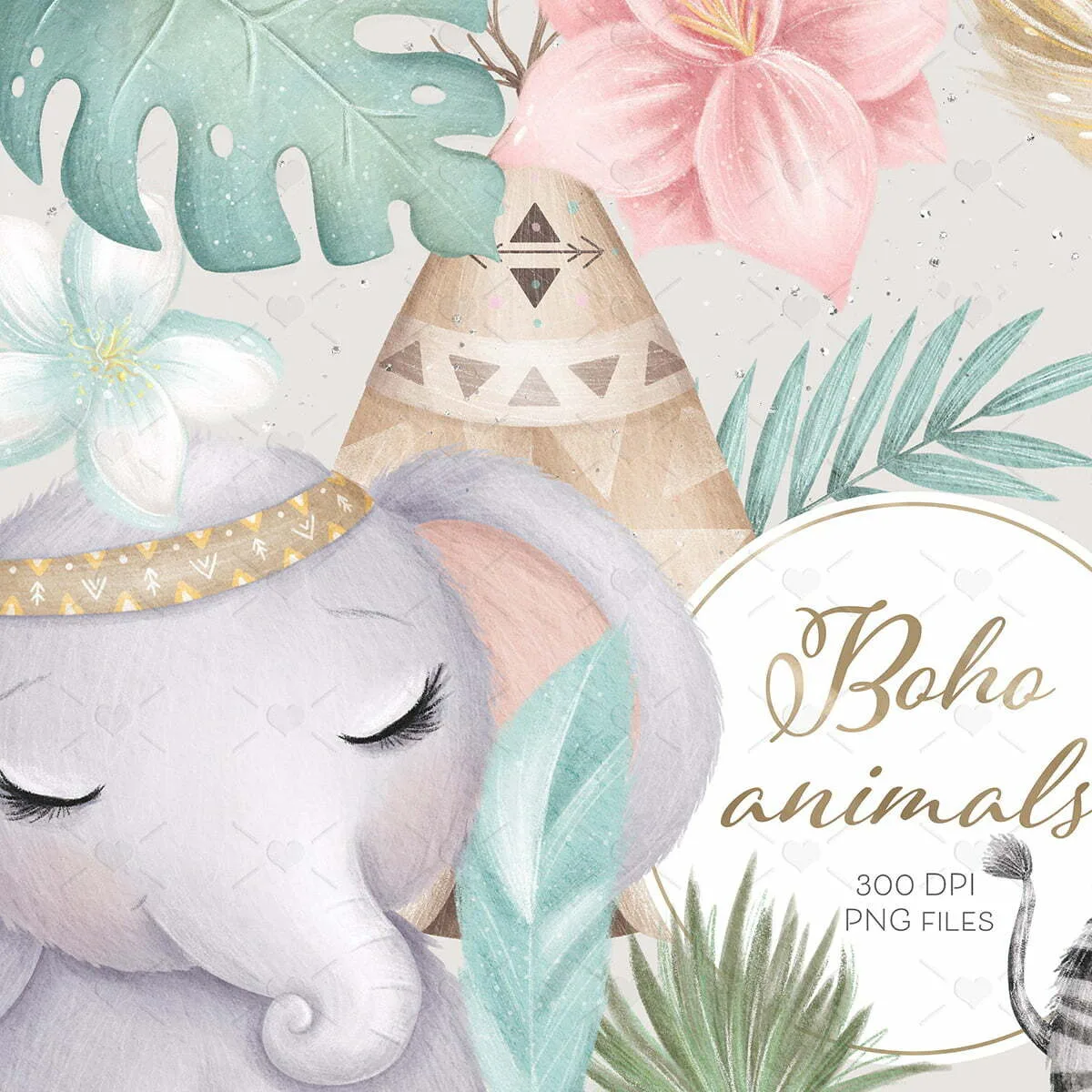 Animais da Floresta Encantada Boho Arquivos Png Maternidade