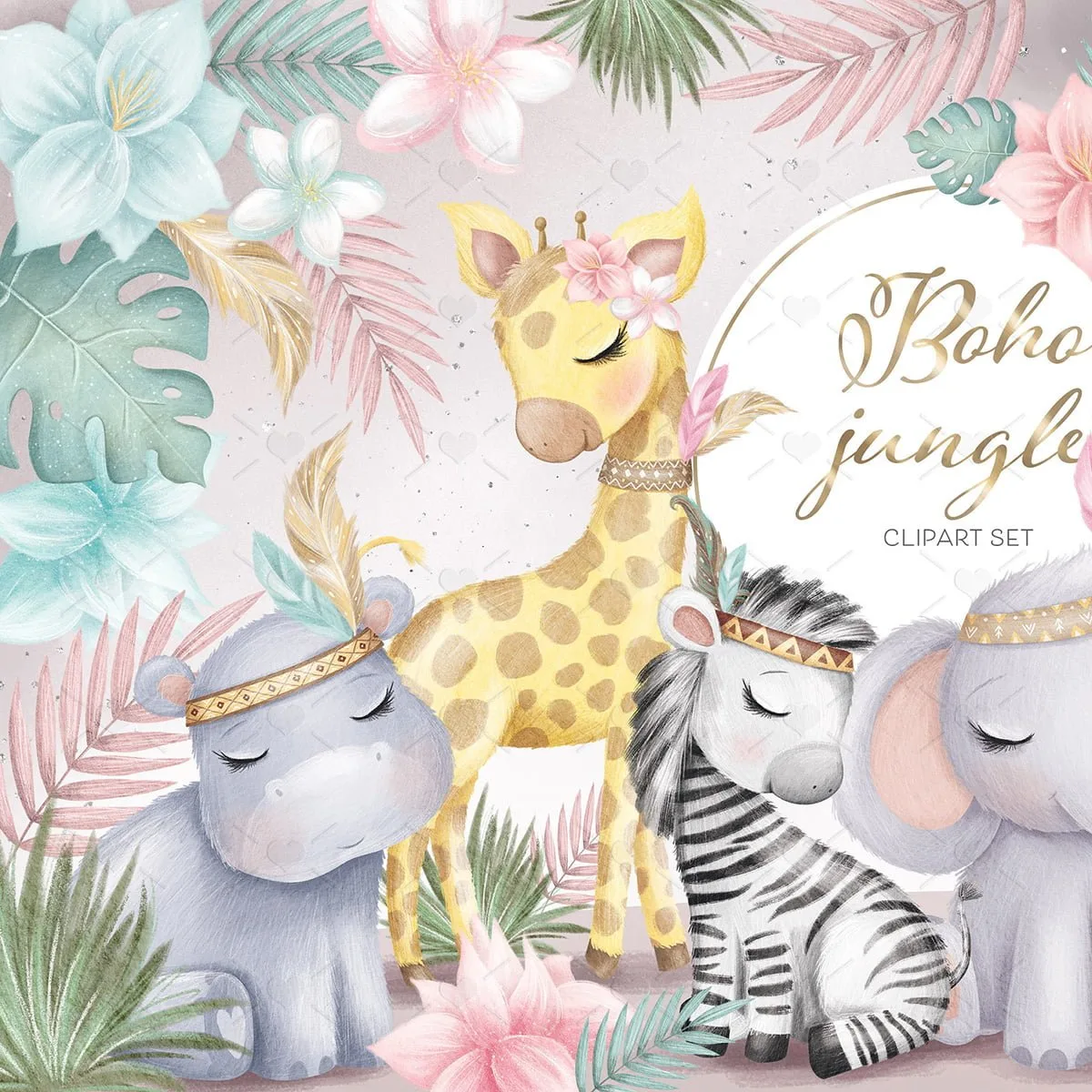 Animais da Floresta Encantada Boho Arquivos Png Maternidade