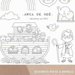 Arca De Noe Para Colorir Kit Digital Png Imprimir E Colorir 2