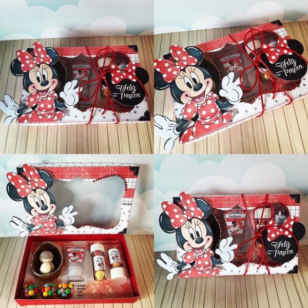 Arquivo Corte Caixa Páscoa Minnie Vermelha Mini Confeiteiro