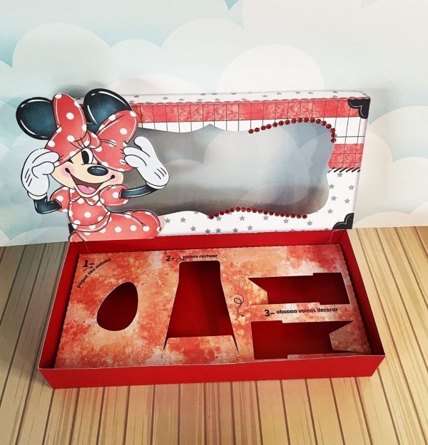 Arquivo Corte Caixa Páscoa Minnie Vermelha Mini Confeiteiro