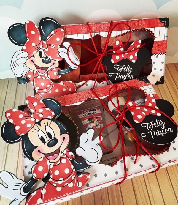 Arquivo Corte Caixa Páscoa Minnie Vermelha Mini Confeiteiro