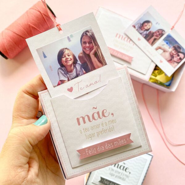 Arquivo de Corte Caixa de Doces com Foto Dia das Mães