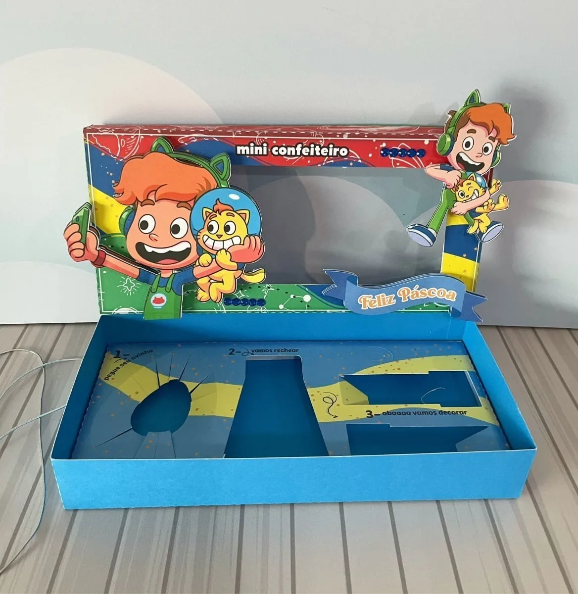 Arquivo De Corte Caixa Páscoa Gato Galático Mini Confeiteiro