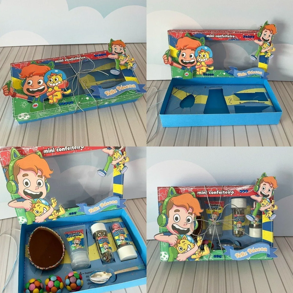 Arquivo De Corte Caixa Páscoa Gato Galático Mini Confeiteiro