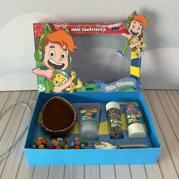 Arquivo De Corte Caixa Páscoa Gato Galático Mini Confeiteiro