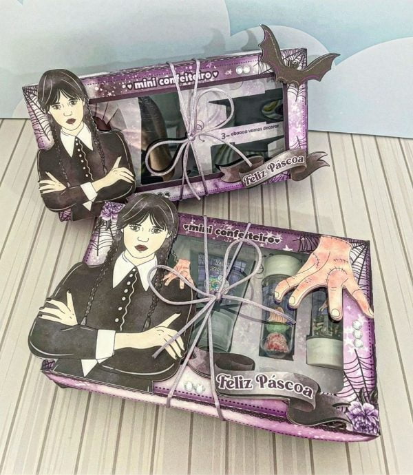Arquivo De Corte Caixa Páscoa Wandinha Mini Confeiteiro