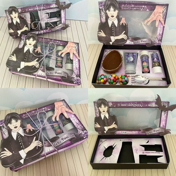 Arquivo De Corte Caixa Páscoa Wandinha Mini Confeiteiro