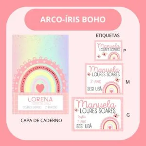 Arquivo de Corte Etiqueta Escolar Arco Iris 9 Arquivo de Corte Etiqueta Escolar Arco Iris