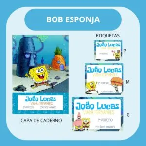 Arquivo de Corte Etiqueta Escolar Bob Esponja 10 Arquivo de Corte Etiqueta Escolar Bob Esponja