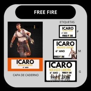Arquivo de Corte Etiqueta Escolar Freefire