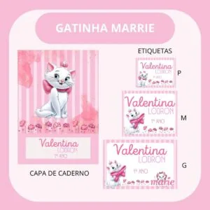 Arquivo de Corte Etiqueta Escolar Gatinha Marie 6 Arquivo de Corte Etiqueta Escolar Gatinha Marie