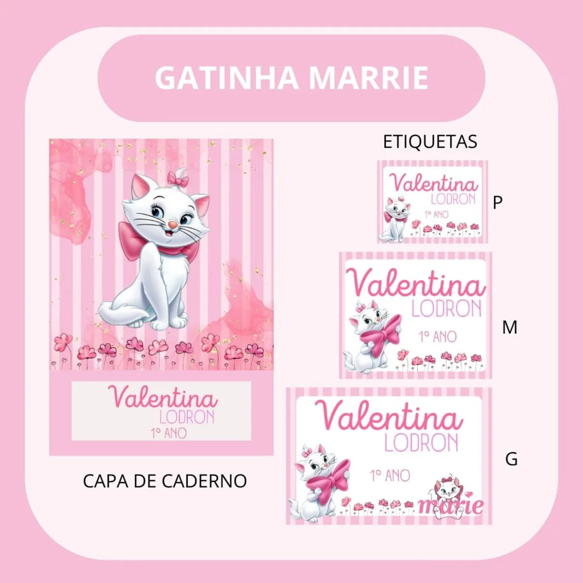 Arquivo de Corte Etiqueta Escolar Gatinha Marie 1 Arquivo de Corte Etiqueta Escolar Gatinha Marie