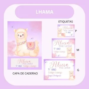 Arquivo de Corte Etiqueta Escolar Lhama 3 Arquivo de Corte Etiqueta Escolar Lhama