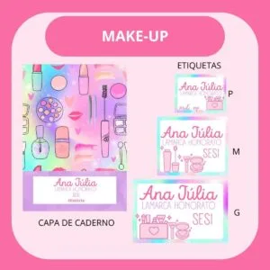 Arquivo de Corte Etiqueta Escolar Make Up