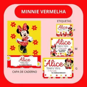 Arquivo de Corte Etiqueta Escolar Minnie Vermelha 5 Arquivo de Corte Etiqueta Escolar Minnie Vermelha