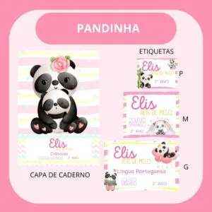 Arquivo de Corte Etiqueta Escolar Pandinha 12 Arquivo de Corte Etiqueta Escolar Pandinha