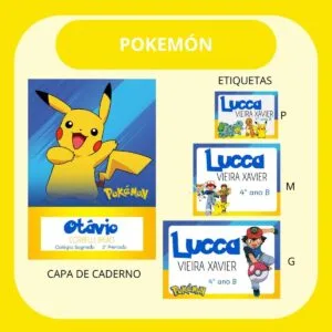 Arquivo de Corte Etiqueta Escolar Pokémon 21 Arquivo de Corte Etiqueta Escolar Pokémon