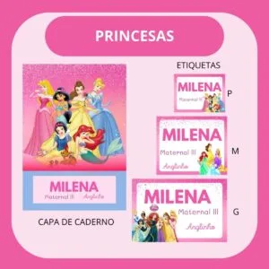 Arquivo de Corte Etiqueta Escolar Princesas 9 Arquivo de Corte Etiqueta Escolar Princesas
