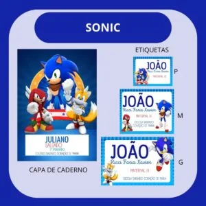 Arquivo de Corte Etiqueta Escolar Sonic 15 Arquivo de Corte Etiqueta Escolar Sonic