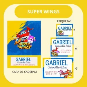 Arquivo de Corte Etiqueta Escolar Superwhings 3 Arquivo de Corte Etiqueta Escolar Superwhings