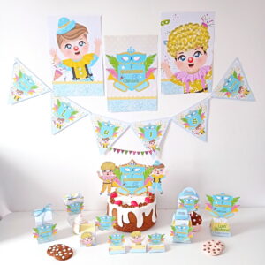 arquivo de corte festa carnaval azul em studio e pdf