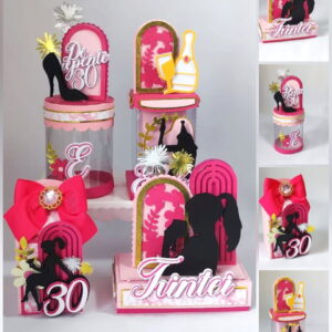 arquivo de corte festa trintei rosa com studio e pdf