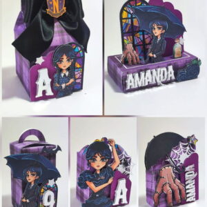 arquivo de corte festa wandinha roxo em studio e pdf