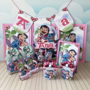 arquivo de corte lilo e stitch rosa para festa