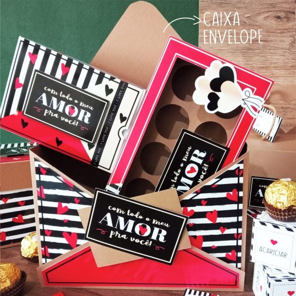 Arquivo De Corte Namorados Caixa Envelope + Caixa Doces