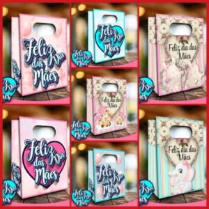 Arquivo de Corte Sacolinhas Dia das Mães Studio e pdf 7 Arquivo de Corte Sacolinhas Dia das Mães Studio e pdf