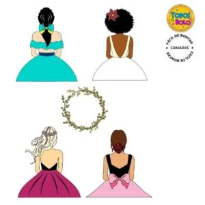 Arquivo de Corte Topo de Bolo Mulheres de Costas