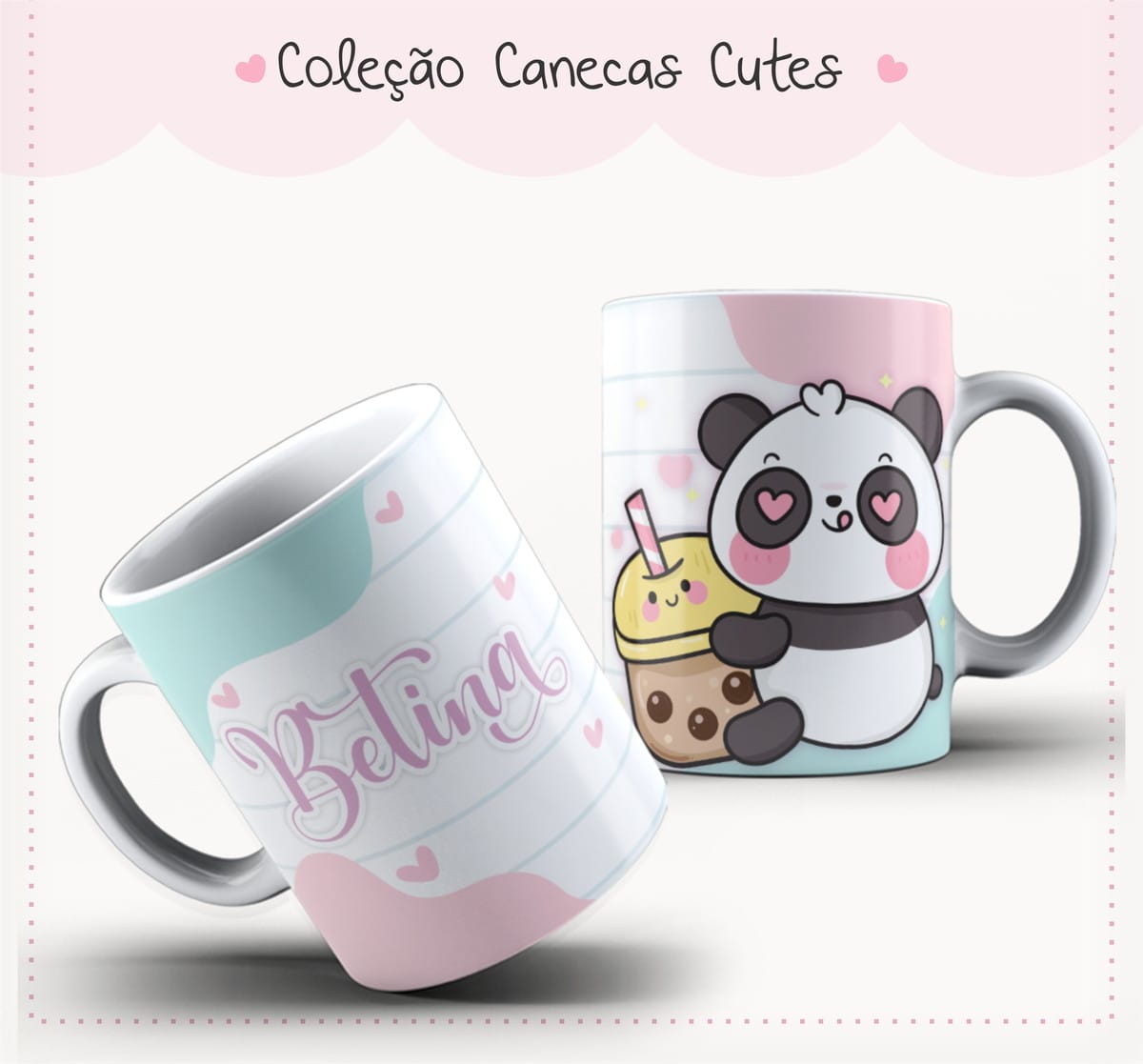 Arquivo digital caderno infantil panda e bubble tea 2 Arquivo digital caderno infantil panda e bubble tea - Imagem 2