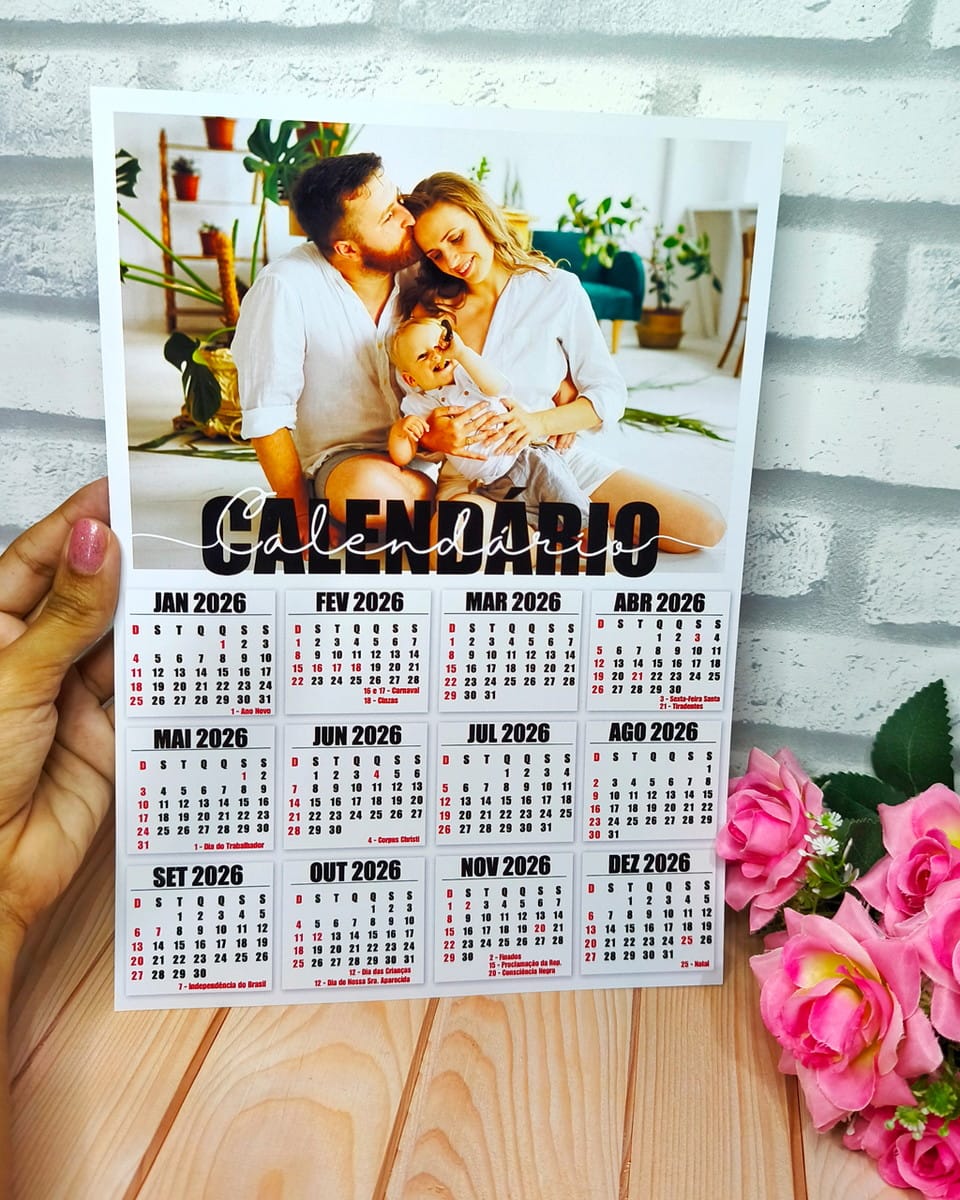 Calendário 2026 Personalizado com Fotos e Modelo Canva 1 Calendário 2026 Personalizado com Fotos e Modelo Canva