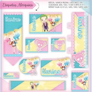 Arquivo Digital Etiquetas Escolares Alerquina Harley Quinn