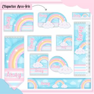 Arquivo Digital Etiquetas Escolares Arco Iris
