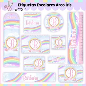 Arquivo Digital Etiquetas Escolares Arco-Íris V2