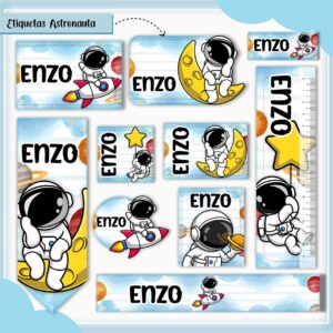 Arquivo Digital Etiquetas Escolares Astronauta
