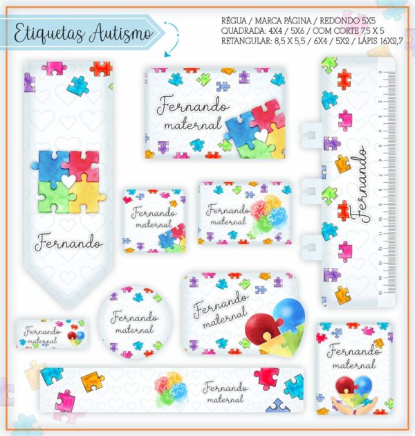 Arquivo Digital Etiquetas Escolares Autismo