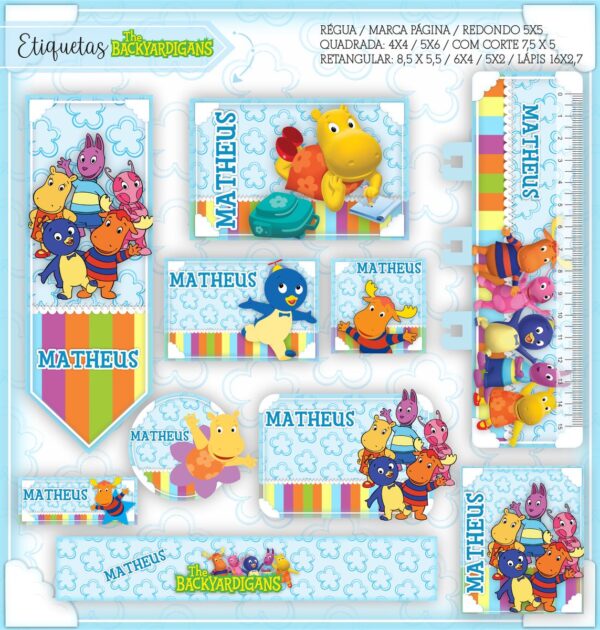 Arquivo Digital Etiquetas Escolares Backyardigans