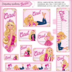 Arquivo Digital Etiquetas Escolares Barbie