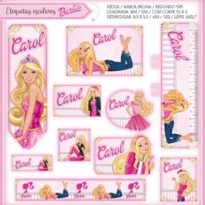 Arquivo Digital Etiquetas Escolares Barbie