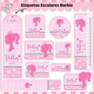 Arquivo Digital Etiquetas Escolares Barbie V2